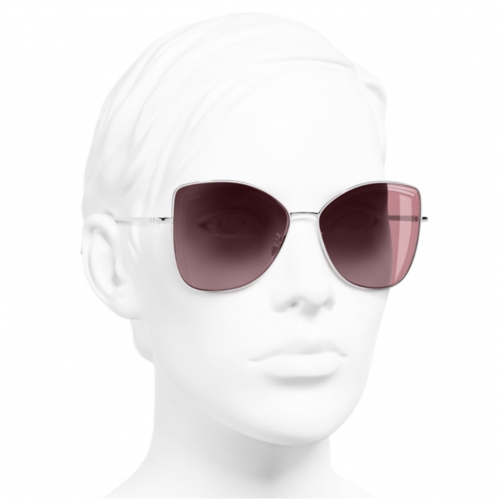 CHANEL Metal Butterfly Sunglasses 4253 Pink and Silver - Picture 3 of 9